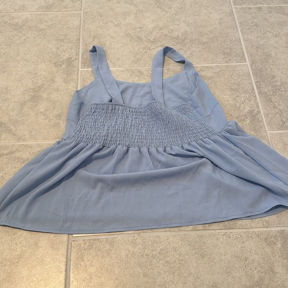 Women's Blue Sleeveless Top - Picture 2 of 3